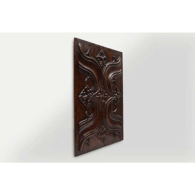 Wood Gothic Oak Sculpted Panel, Belgium, 1500s For Sale - Image 7 of 12