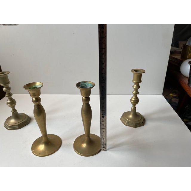 Metal Vintage Danish Classical Candleholders in Brass, 1970s, Set of 4 For Sale - Image 7 of 9