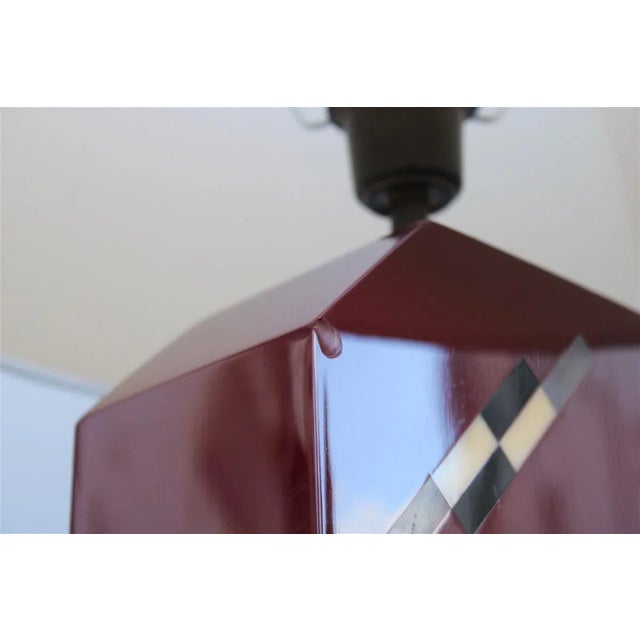 Italian Bordeaux Bakelite Table Lamp, 1970s For Sale - Image 10 of 12