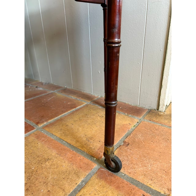 Wood Early 20th Century Ferguson Bros. Tiered Patial Gilt Mahogany Folding Rafraichissoir Butler Tray Trolley For Sale - Image 7 of 16