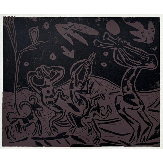 Pablo Picasso (1881-1973) Bacchanal: Nocturnal Dance with an Owl (Danse nocturne avec un hibou) Colour Linocut on Vellum...