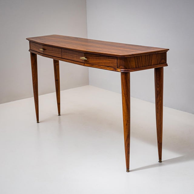 Mid-Century Modern Walnut Console Table, Italy, Mid-20th Century For Sale - Image 3 of 10
