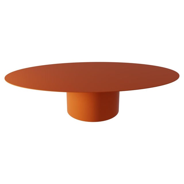 Red Bohemian Low Basse Oval Metal Table by Laurence Du Tilly For Sale - Image 8 of 8