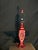 Decorative Red Carved Openwork Table Lamp Base, 28" For Sale - Image 4 of 5