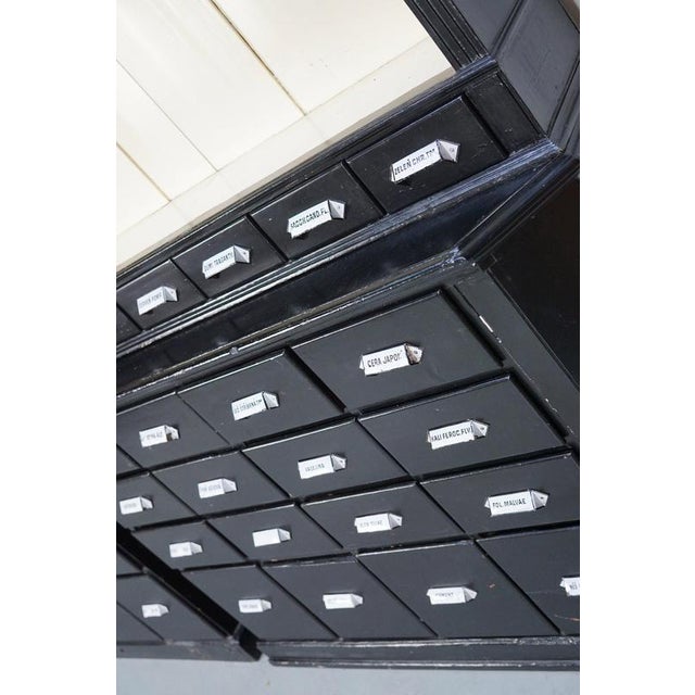 Large Black Painted Apothecary Cabinets, Eastern Europe, 1910s, Set of 2 For Sale - Image 17 of 18