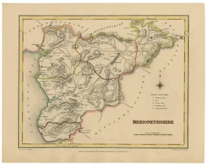 Map of Merionethshire by Lewis, 1844