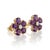 Amethyst Floral Stud Earrings with Diamond Center – February Birthstone These elegant stud earrings are beautifully...