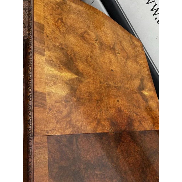 Brown Art Deco Burr Walnut Extending Dining Table and Chairs, Set of 9 For Sale - Image 8 of 18
