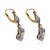 Traditional 1910's Pair of Edwardian Diamond Sapphire 18k Yellow Gold Drop Earrings For Sale - Image 3 of 6