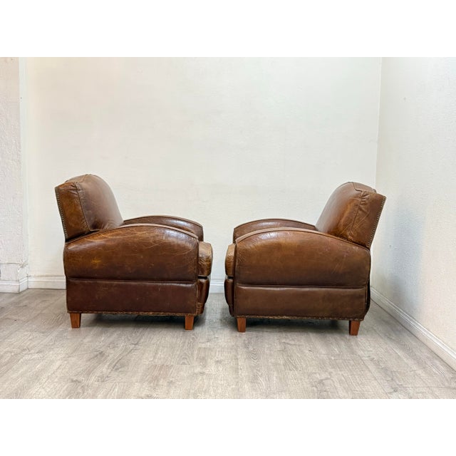 1990s Pair of Recliner Leather Chairs For Sale - Image 5 of 11