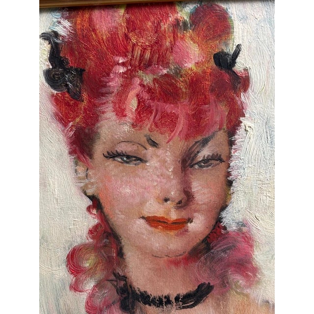 Modern Jean Gabriel Domergue, Portrait Composition, 1890s, Oil Painting on Panel, Framed For Sale - Image 3 of 9