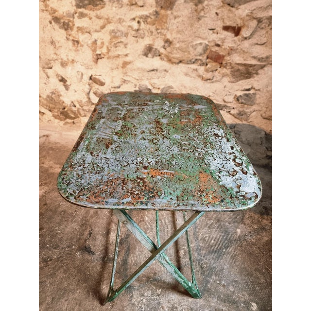 Vintage French Folding Bistro Table in Iron Folding, 1920s For Sale - Image 10 of 16