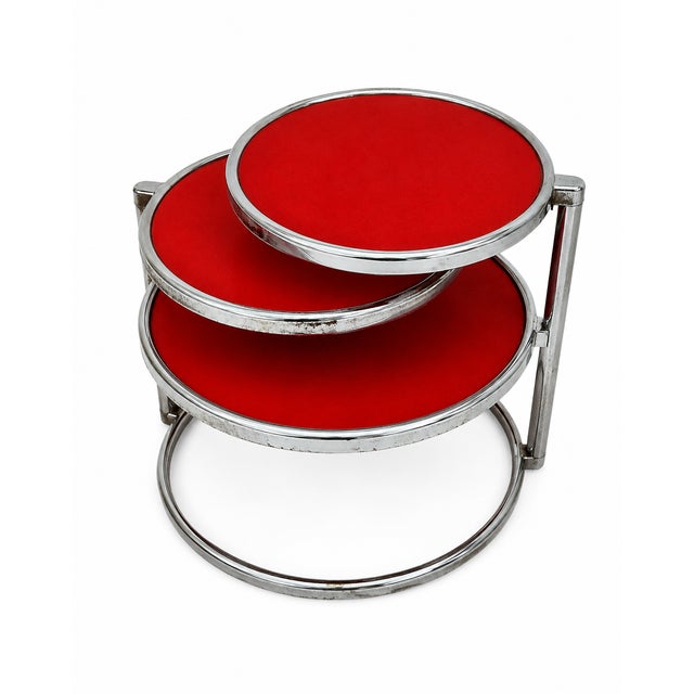 Metal Red Coffee Table with Glass Tops and Chromed Steel Frame, 1970s For Sale - Image 7 of 11