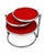 Metal Red Coffee Table with Glass Tops and Chromed Steel Frame, 1970s For Sale - Image 7 of 11