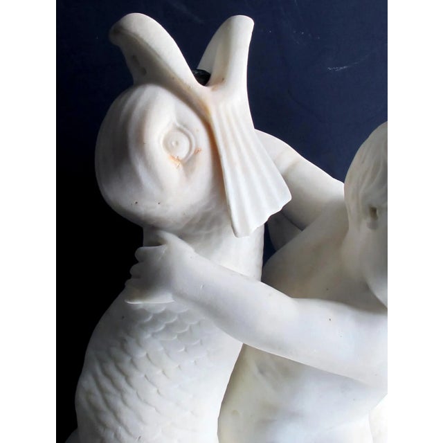 Carved Italian Rococo Revival Carrara Marble Niche Fountain For Sale - Image 9 of 10