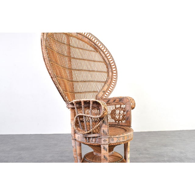 Mid-Century Modern Wicker Peacock Emmanuelle Chair from Kok Maison, 1970s For Sale - Image 12 of 16