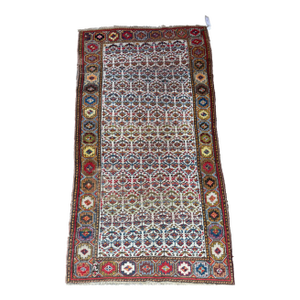 Antique Persian Bijar Rug With Intricate Floral Motifs, 1920s Handwoven Wool 6'10" X 4'0"