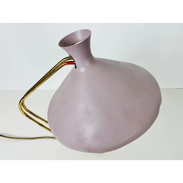 Metal Italian Brass and Violet Table Lamp, Italy, 1960s For Sale - Image 7 of 11