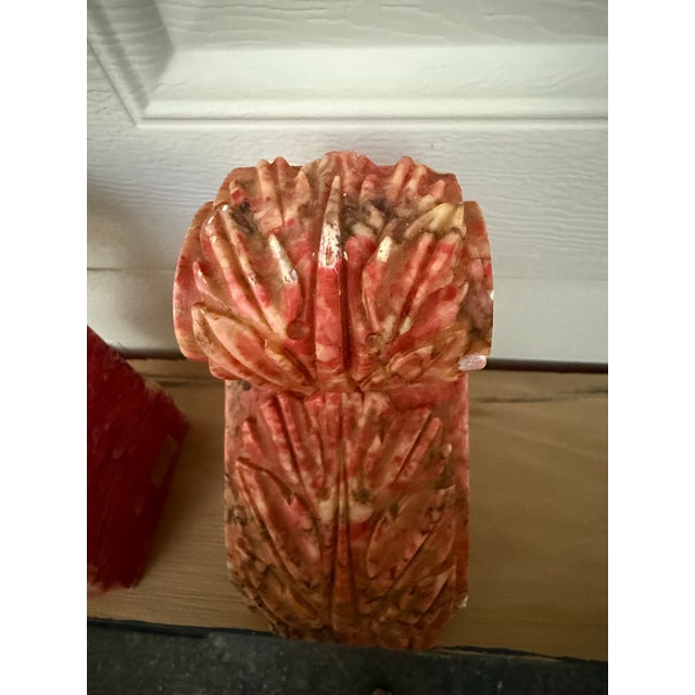 Late 20th Century Pink Italian Alabaster Scroll Bookends For Sale In Milwaukee - Image 6 of 11