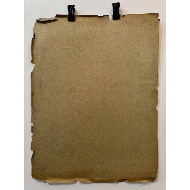 Brick Red Henry Emil Salloch Original Watercolor on Paper Mid-Century Modern Railroad Station, 1960. For Sale - Image 8 of 9