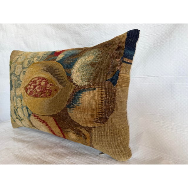 Baroque 17th Century Brussels Fruit and Vine Tapestry Pillow For Sale - Image 3 of 7