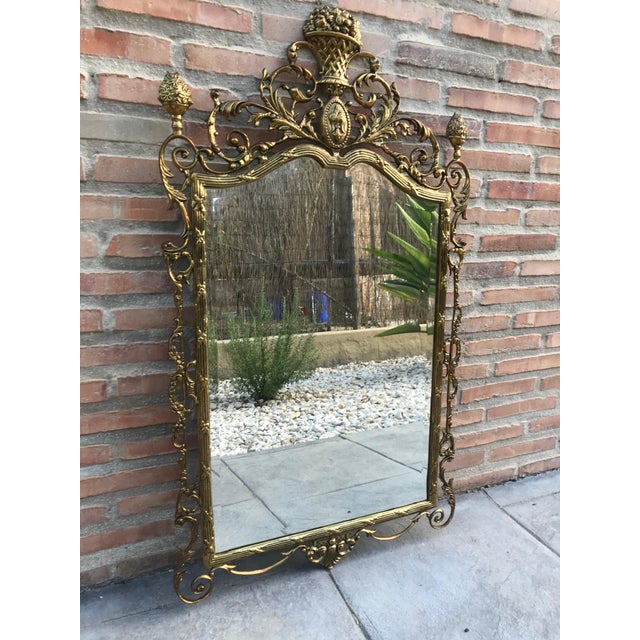 19th Century French Baroque Handmade Bronze Mirror with Reliefs For Sale - Image 17 of 18