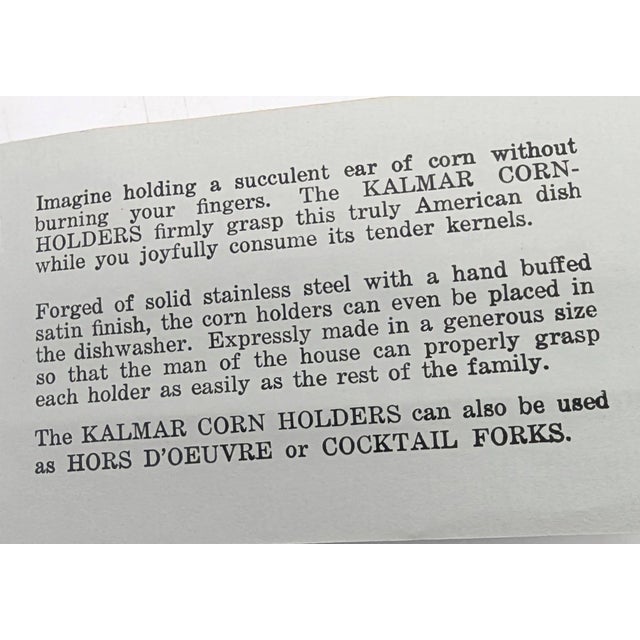 Metal Vintage Kalmar Stainless Steel Corn Holders, Boxed Set of 8 For Sale - Image 7 of 7