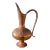 Large Persian 19th Century Copper Ewer With Reposse Floral and Hammered Design For Sale