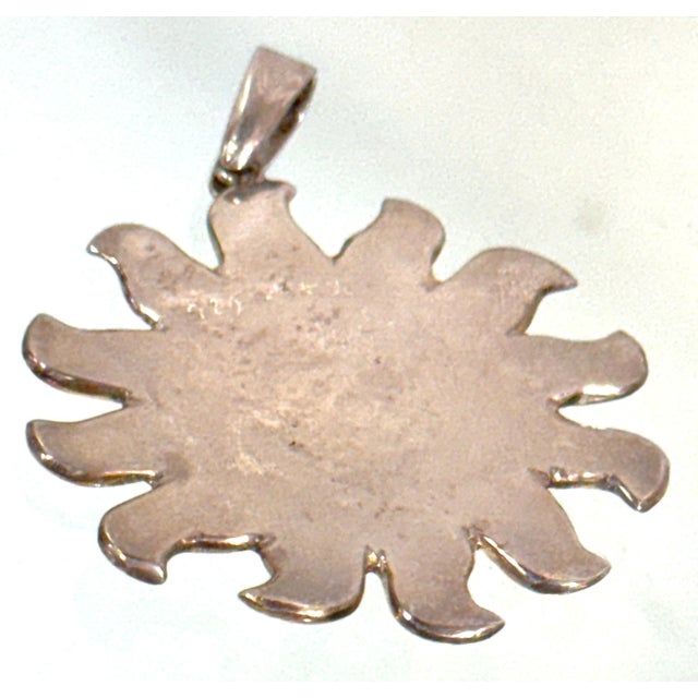 Attributed to Sergio Bustamante, Mexican Sterling Silver Sun Face Pendant, 1990s For Sale - Image 17 of 18