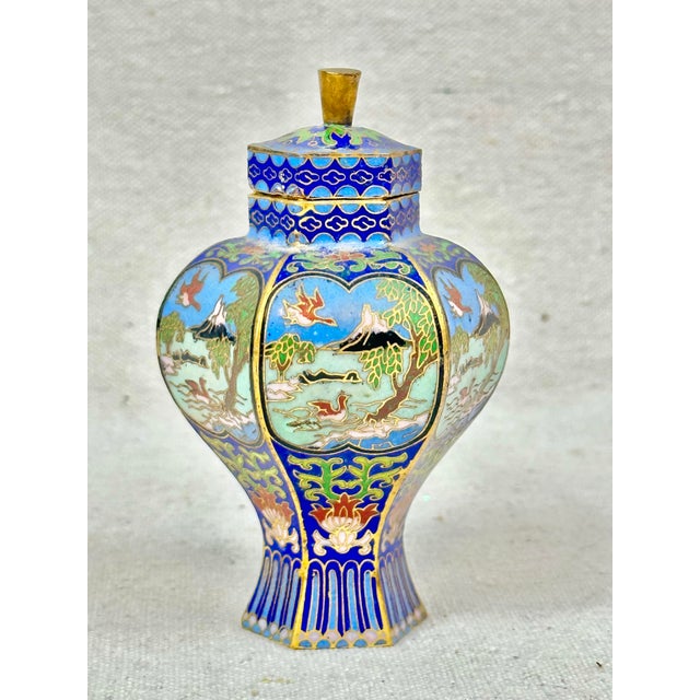 Small Vintage Cloisonné Ginger Jar For Sale In New Orleans - Image 6 of 7