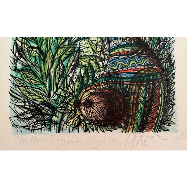 Artist: Jean Carzou Country: France Title: Pour Hangwa Geijuton Medium: Original Lithograph Marks: Hand-signed in pencil...