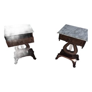 1970smahogany Carlton McLendon Furniture Co. Marble Top Side Table For Sale