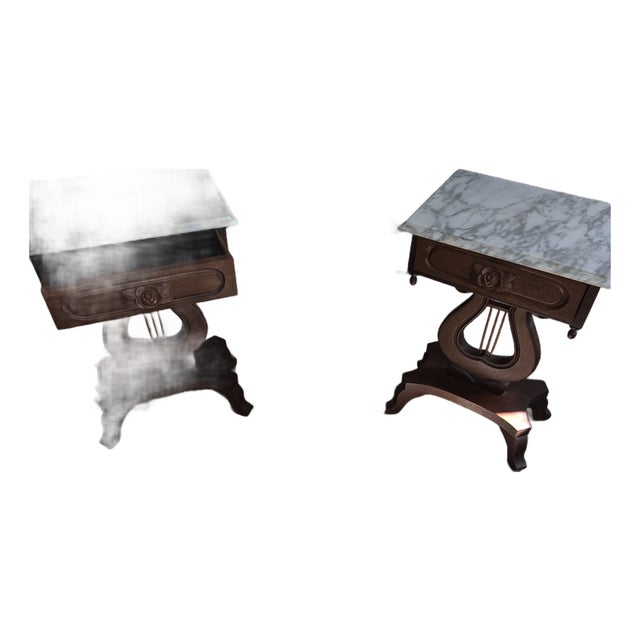 1970smahogany Carlton McLendon Furniture Co. Marble Top Side Table For Sale