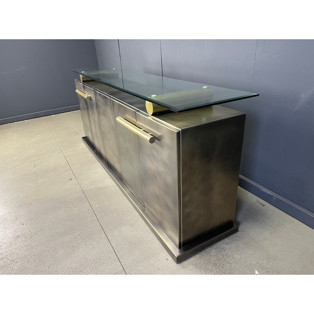 Vintage Brass Credenza from Belgo Chrom, 1980s For Sale - Image 10 of 14