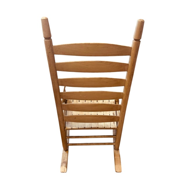 Late 20th Century Late 20th Century Handcrafted Hickory Ladder Back Rocking Chair For Sale - Image 5 of 11