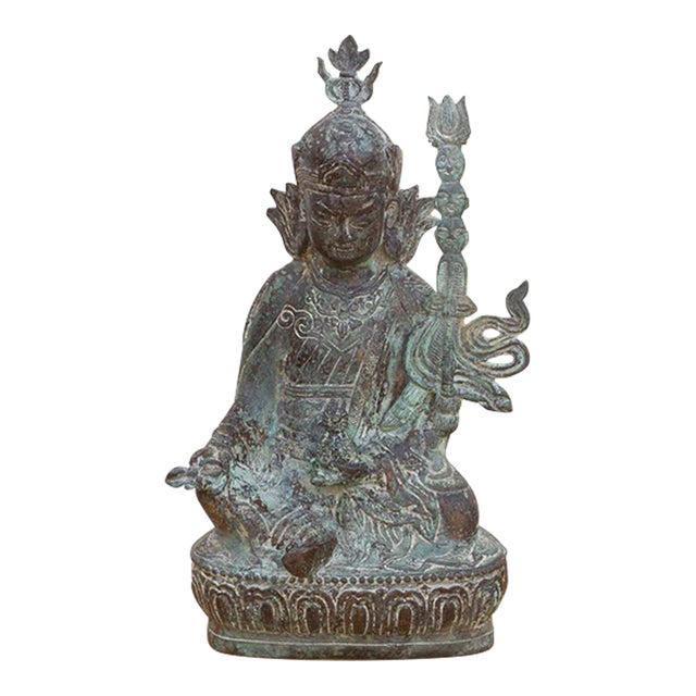 Antique Rich Verdigris Bronze Buddha For Sale