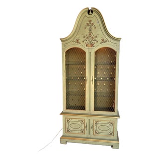 Rare John Widdicomb French Regency Style Bonnet Top Display Cabinet, Circa 1960s For Sale