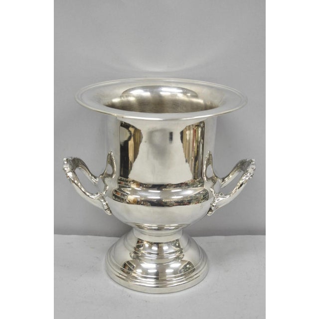Vintage Victorian Silver Plated Trophy Cup Urn Champagne Wine Chiller Ice Bucket For Sale - Image 12 of 16