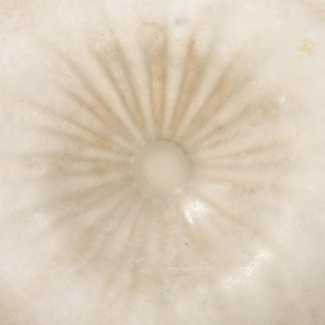 Mid-Century Hand-Blown Murano Fluted & Footed Scavo Glass Centerpiece Bowl For Sale - Image 10 of 11
