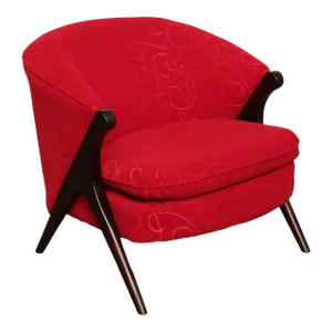 2010s Modern Style Custom Upholstered Red Club Chair