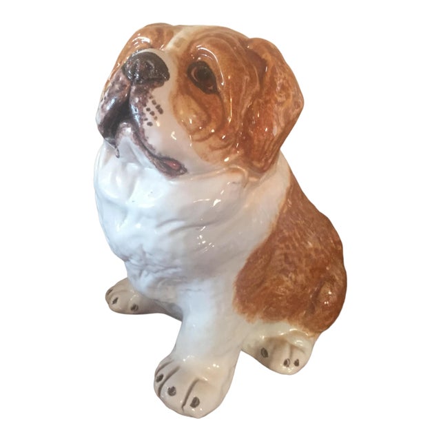 Vintage St. Bernard Figurine, Made in Italy For Sale