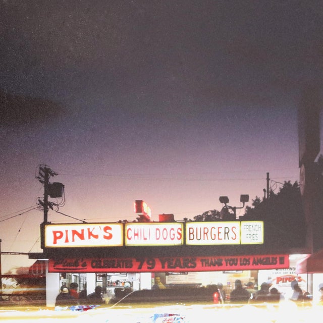 Contemporary Spin Pink's Hot Dogs - Original La Landmark Mixed Media Photography Art on Paper For Sale - Image 3 of 9