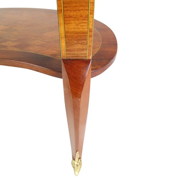 Brown Antique Marquetry Side Table in Louis XV Style For Sale - Image 8 of 13