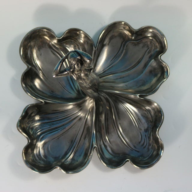 Silver 1910s WMF Art Nouveau Maiden Four Sectioned Fruit Dish For Sale - Image 8 of 13