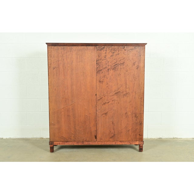 R. J. Horner Style Antique American Empire Carved Mahogany Glass Front Double Bookcase, Circa 1890s For Sale - Image 12 of 13