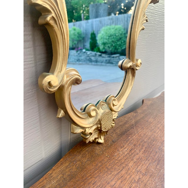 Wood Italian Rococo Style Giltwood Wall Mirror For Sale - Image 7 of 10
