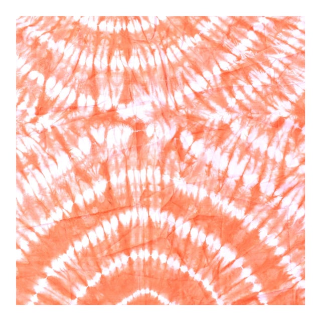 Early 20th Century Yoruba Tie Dyed Orange Textile Nigeria 66x46 inch For Sale