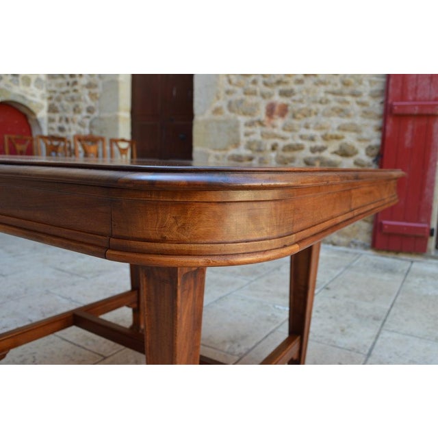 Art Nouveau Extending Dining Table in Carved Walnut, France, 1900s For Sale - Image 12 of 17