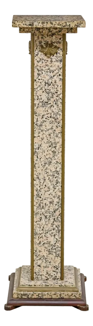 Italian Modern Gilt Bronze Granite Pedestal
