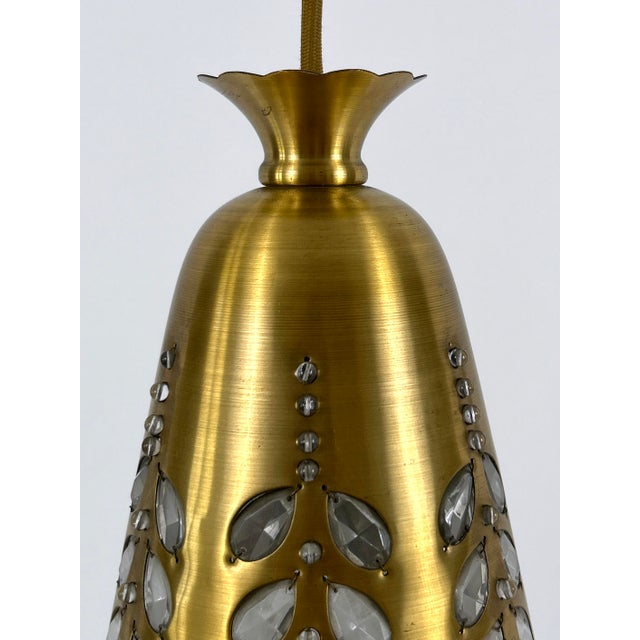 Mid-Century Pendant Lamp in Brass and Crystal by Oswald Haerdtl for Lobmeyr, Austria, 1950s For Sale - Image 12 of 18